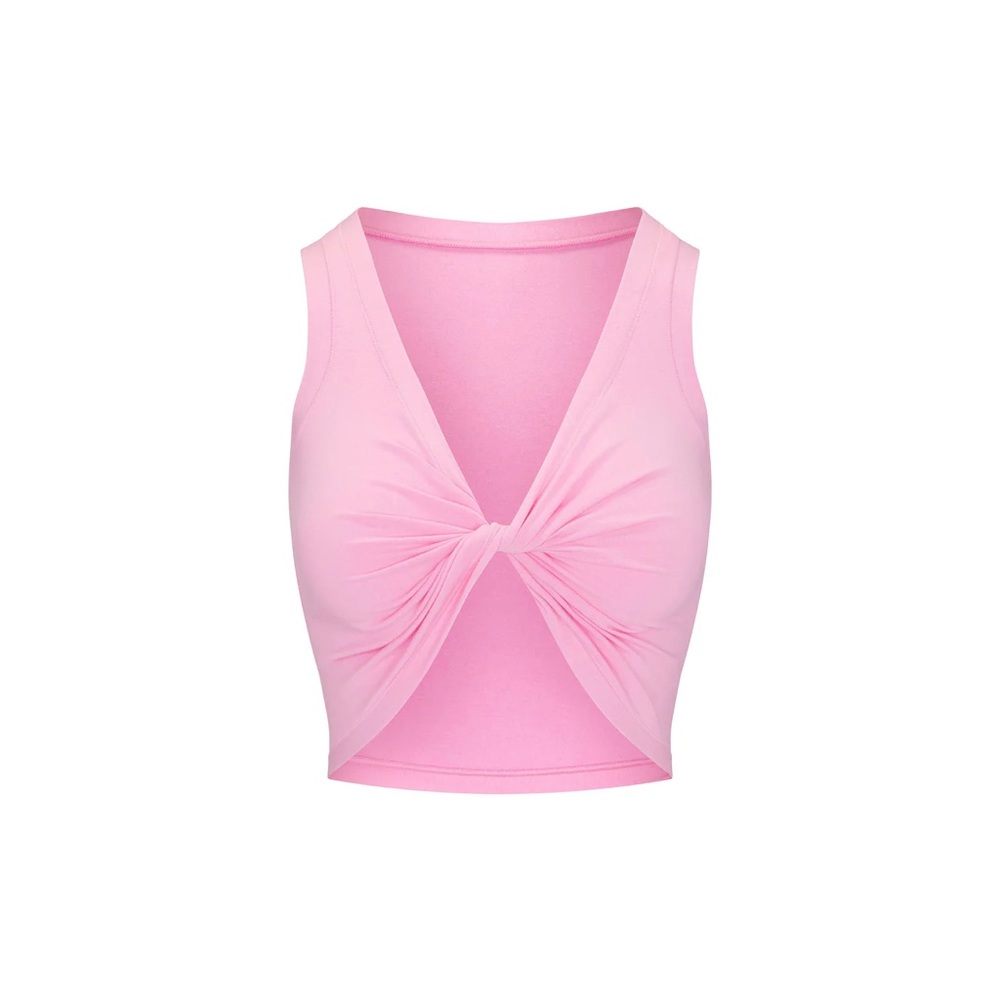 SKIMS - COTTON TWIST CROPPED TANK - Cotton Candy - Pink
